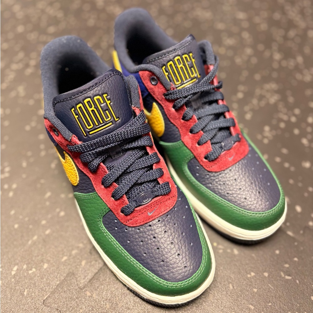 Women’s Air Force 1 Sneakers in Navy, Red, Green, and Yellow - Picture 4 of 7